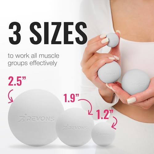3 in 1 Massage Ball Set - Lacrosse Balls for Myofascial Release, Back Pain Relief, Face Fitness, Trigger Points, Yoga, Physical Therapy, Muscle Recovery and Soft Deep Tissue Massage (Gray) - Image 2