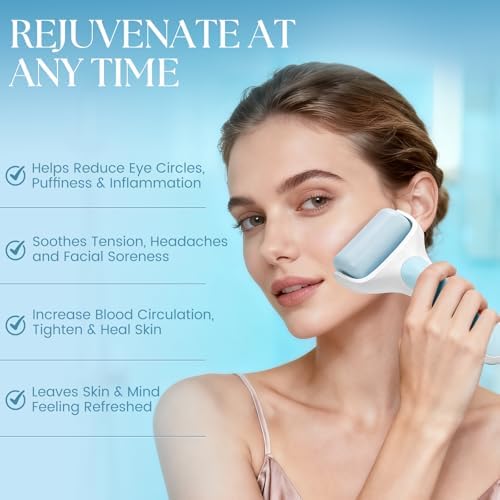 Ice Roller for Face, Premium Facial Ice Roller and 2X Rollers for Long Lasting Cold - Eye Roller for Puffy Eyes & Cold Massage for Migraines (Blue) - Image 3