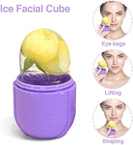 Ice Roller For Face, Purple Beauty Ice Facial Roller for Face and Eye Neck Skin Care, Silicone Ice Stick Face Ice Mould Icing Tool, Eye Puffiness Relief & Remove Fine Lines & Reduce Acne - Image 2