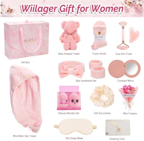 Birthday Gift for Women Friendship Women's Birthday Gifts Self Care Gift Get Well Relaxing Spa Gift Basket Set for Wife Mom Girlfriend Best Friend Sister Teen Girls Coworker (pink) - Image 2