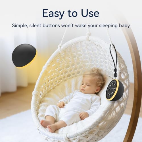Mini Portable Sound White Noise Machine Baby Shushing Sleep Soother Battery Noise Machine 12 Night Lights 30 Sleeping Sounds for Baby Kids Adults Dogs 4 Timer Memory Function for Home Travel Office - Image 6