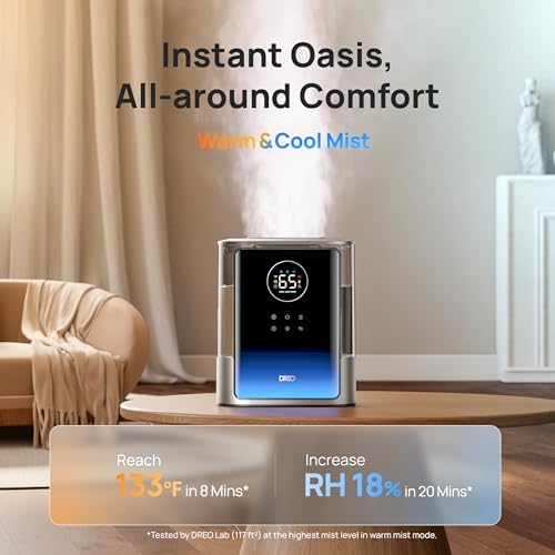 DREO 8L Smart Humidifier Large Room, 80H Runtime, Warm & Cool Mist, HM717S - Image 2