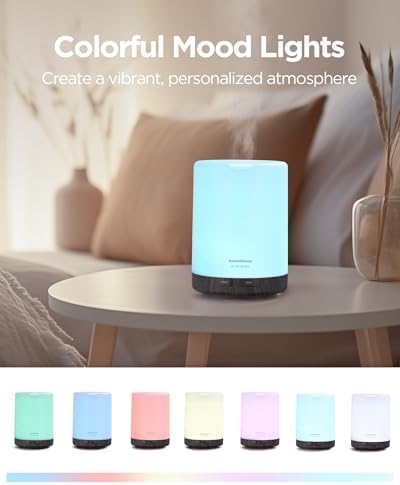 InnoGear 300ml Essential Oil Diffuser for Home Scent Humidifier, Brown - Image 6