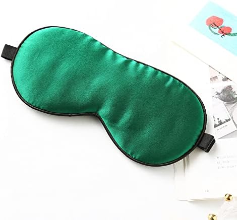 Tim & Tina Silk Sleep Mask for Women Men Comfortable Blindfold Eye Mask with Adjustable Strap for Travel Yoga Nap Shift Work (Green) by TimTina