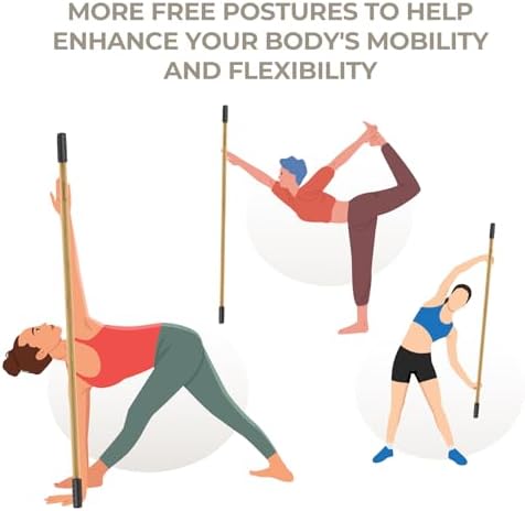 Bamboo Yoga Stick, 58.5-Inch Stretching Stick for Exercise - Image 6