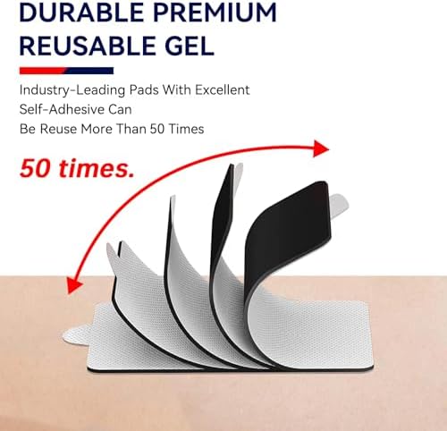 Upgraded 10-Pack TENS Unit Replacement Pads - VOVOU Large Size (2"x5") Stronger Self-Adhesive Snap TENS Electrode Pads Reuse More Than 50 Times- Compatible with Belifu, AVCOO, MEDVICE, TENS Machine - Image 2