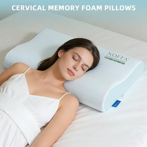 Cervical Neck Pillow for Neck Pain Relief, Neck Support Pillows for Sleeping, Contour Memory Foam Pillow with Cooling Pillowcase, Orthopedic Pillow for Side Back Stomach Sleeper, Medium Soft - Image 7