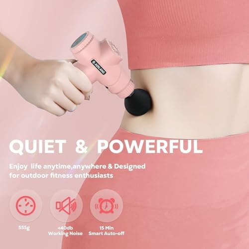 AERLANG Birthday Gifts for Women Mini Portable Massage Gun Deep Tissue Pink - Image 2