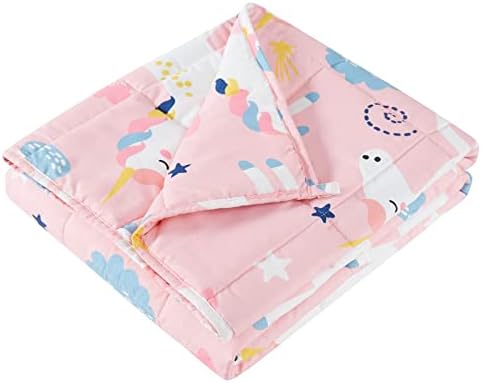 Cooling Unicorn Weighted Blanket 3 lbs Heavy Throw Blanket, 36"x48" by HOSUKKO