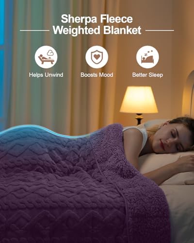 Ultra Soft Sherpa Weighted Blanket for Adults, 48"x72" 15lbs Heavy Blankets - Image 2
