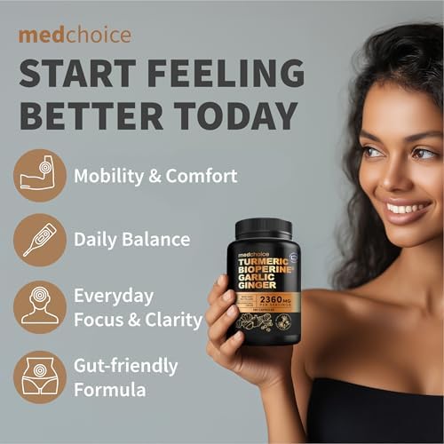MEDCHOICE 4-in-1 Turmeric Joint Support with Garlic & BioPerine, 120ct - Image 4