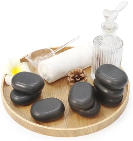 Master Massage Large Flat Ovular Basalt Hot Stone Set – 8-Piece Pack (3" x 2" x 1") for Professional Spa and Massage Therapy, Relaxation - Image 3