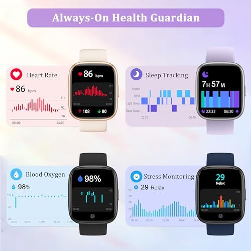 Smart Watch for Women Men, 2026 Upgrade Smartwatch [2 Bands, 44mm case], 1.83" Fitness Tracker Watch Alexa Built-in, Make/Answer Call, HR Sleep Stress Monitor, IP68 Waterproof Step Counter Watch - Image 2