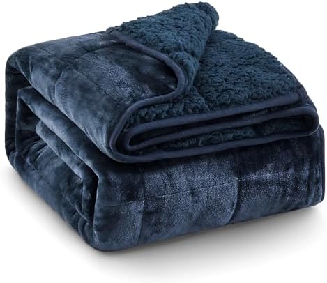 Ultra Soft Sherpa Weighted Blanket for Adults, 60"x80" 20lbs Heavy Blankets by EazfyPro