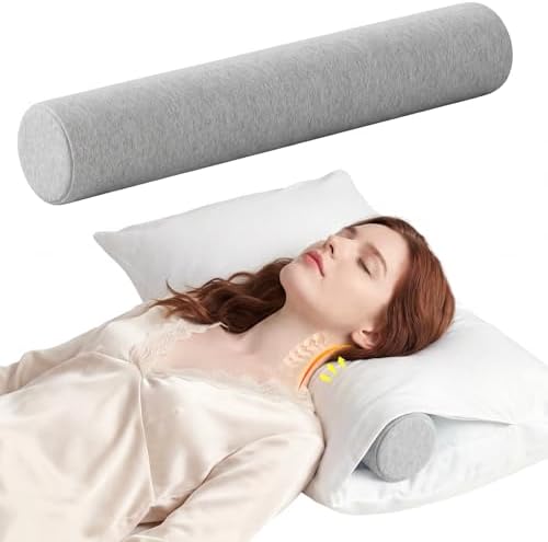 Neck Roll Cervical Pillow for Neck Pain Relief - Memory Foam Neck Pillow for Bed | Round Neck Pillows for Sleeping (Grey, X-Small - 3.5" H) by Forcanby