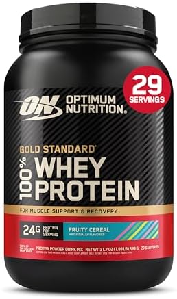 Optimum Nutrition Gold Standard Whey Protein Powder, Fruity Cereal, 2 Pound (Pack of 6) by OPTIMUMNUTRITION
