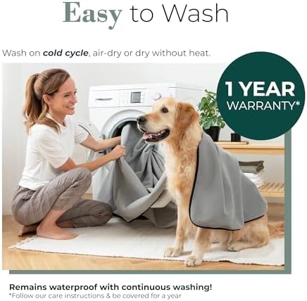 Callarome Waterproof Blanket for Bed & Couch Protection, Grey, 80"x90" - Image 5
