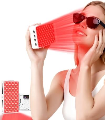 Red Light Therapy for Face and Body, Portable Red Light Therapy Panel, 660nm Red Light and 850nm Infrared Light for Pain Relief, Skin Care, Red Light for Sleep, Rechargeable and Great for Travel by YIPFREE