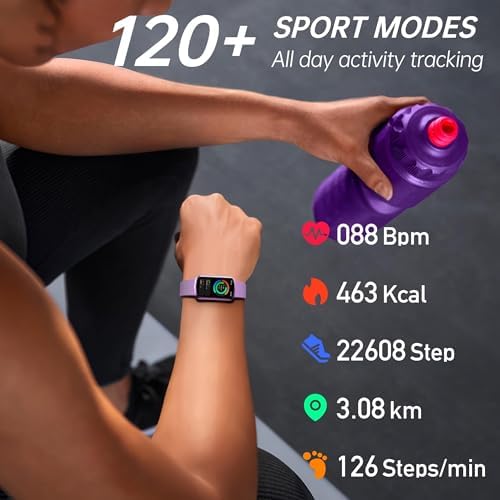 Health Fitness Tracker with 24/7 Heart Rate, Smart Watch with Blood Pressure and Blood Oxy-gen Monitor, Bulit-in 120+ Sport Mode, Sleep Tracking Waterproof Activity Tracker for Women Men - Image 4