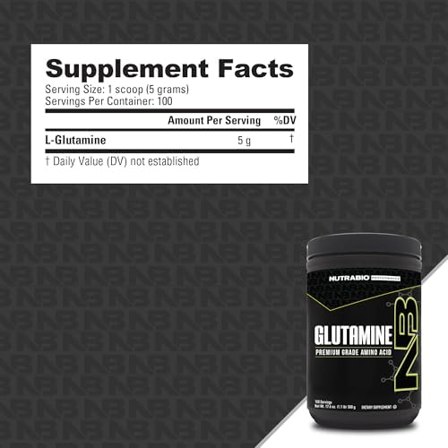NutraBio Pure L-Glutamine Powder, 100 Servings L-Glutamine Supplement, Amino Acid, Pure Grade, Glutamina, Absolutely no Additives, Fillers or Excipients, Muscle Recovery Supplement - (500 Grams) - Image 2