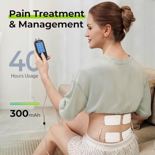 AUVON 3-in-1 TENS Unit Muscle Stimulator, 40 Levels for Gradual Pain Relief - Image 5