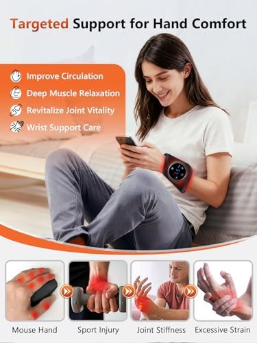 Red Light Therapy Hand Wrist 108 LEDs with Heat & Massage, Magnetic Touch - Image 3