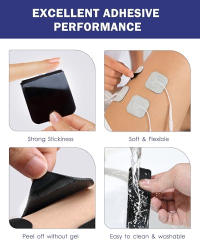 TENS Unit Replacement Pads, Nursal Reusable Self-Adhesive Electrodes Pads 20 Packs 2x2” 2x4”, Latex Free Pigtail TENS Pads, Compatible with TENS 7000, AUVON TENS, Etekcity, Nicwell Care Tens - Image 4