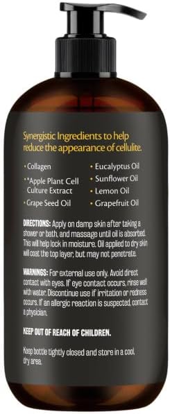 Anti Cellulite Massage Oil and Silicone Body Brush Kit, 8 fl oz by M3 - Image 4