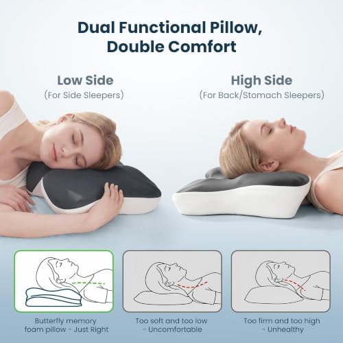 SLEEP ZONE Butterfly Cervical Neck Pillow, Ergonomic Memory Foam Pillow - Image 7