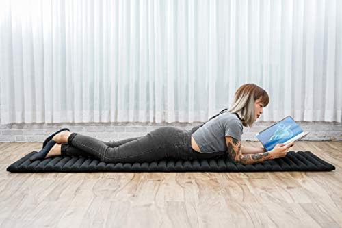 Leewadee - Foldable Floor Mattress - Japanese Roll Up Futon -Trifold Tatami Mat- Guest Floor Bed - Camping Mattress - Thai Massage Mat, Kapok Filled, 75 x 20 inches, Black - Image 2