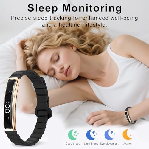 Efolen Smart Bracelet for Women,Ultralight Fitness Tracker Smart Wristband with Heart Rate/Blood Oxygen/Sleep Monitor/Pedometer,Slim Smartwatch for Android iPhone,Activity Tracker,2 Band,Gold+Black - Image 5
