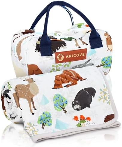Aricove Weighted Blanket Kids, 7 lb, 40x60 inches, Small Twin Size, Soft Cotton, Machine Washable, Grey/Snow Animals by Aricove