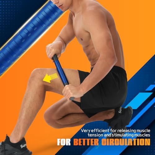 Muscle Roller Stick,17" Massage Roller for Muscle Deep Tissue Massage Blue - Image 3