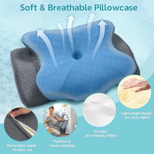 Cervical Neck Pillow for Sleep Apnea, Neck Pain, Snoring Relief - Image 4