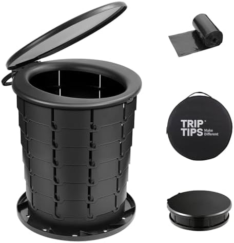 TRIPTIPS Upgrade Retractable Portable Toilet Travel Toilet Adjustable Height Camping Toilet Portable Potty for Adults Kids, Foldable Portable Toilet for Camping/Car by Triptips