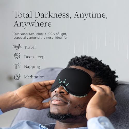 Nox Sleep 3D Sleep Mask for Men, 100% Blackout Eye Mask for Sleep, Ice Silk Adjustable Sleeping Mask for Side Sleepers, Soft Breathable Blindfold, Perfect Sleep Mask for Travel & Women (Black) - Image 3