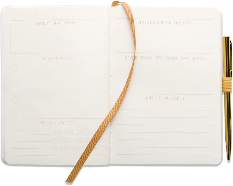 DesignWorks Ink Daily Gratitude Journal with Pen, Teal, 4.5 x 6.5 in - Image 3