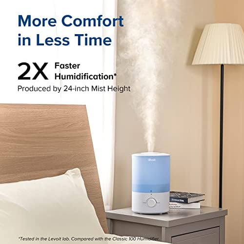 Levoit Humidifiers for Bedroom, 3L Cool Mist Top Fill for Large Room, Blue - Image 2