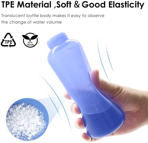 Peri Bottle Postpartum, RUFCRIL 500ml Bidet Bottle, Upside Down Peri Bottle, Boilable TPE, Travel Bag, for Perineal Care, Hemorrhoid Care, Feminine Cleansing & Baby (Blue) - Image 2
