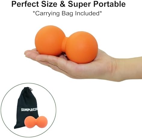 Hard Peanut Massage Ball, Double Lacrosse Massage Ball. Deep Tissue Massager Mobility Roller for Physical Therapy Myofascial Release Trigger Point Muscle Relax Pain Relief Acupressure (Orange) - Image 3