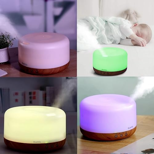 BlueHills 1000 ML Essential Oil Diffuser Premium Humidifier XL 1L Woodgrain - Image 5