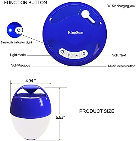 KingSom Portable Bluetooth Pool Speakers with Colorful Lights - Image 3