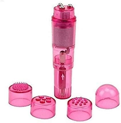 Mini Handheld Massager Pen with 4 Heads for Face, Neck, Head,Back Blue Pink - Image 6