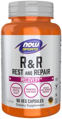 Now Foods Sports Nutrition, R&R Rest and Repair, Recovery*, Promotes Restful Sleep*, Preserves Lean Mass, Reduces Post-Workout Soreness*, Vegan, NGMO, 90 Veg Capsules by NOW