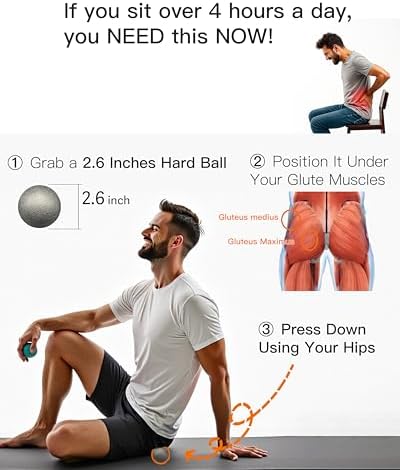 Plantar Fasciitis Relief Massage Ball – Lacrosse Ball, Foot Massage Roller & Myofascial Release Ball for Foot Pain, Trigger Point Therapy, Hard Ball for Deep Tissue & Fascia Massage - Image 5