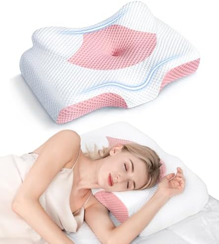 Osteo Cervical Pillow for Neck Pain Relief, Hollow Design Odorless Memory Foam Pillows with Cooling Case, Adjustable Orthopedic Bed Pillow for Sleeping, Support for Side Back Sleepers by OSTEO