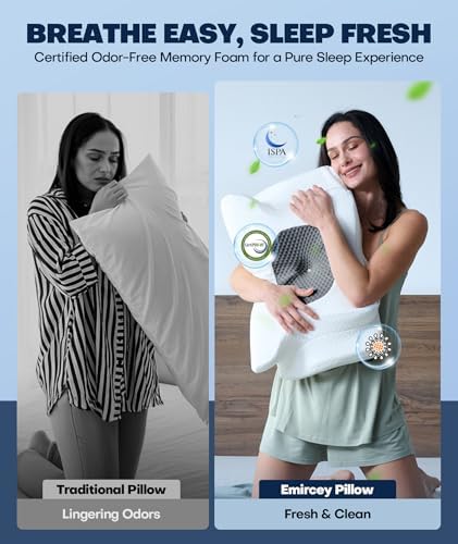 Sleep Doctor Approved Cervical Neck Pillow for Sleeping, Ergonomic Contour Side Sleeper Pillows for Adults, Cooling Orthopedic Pillow for Pain Relief Support, Memory Foam Pillows Back Stomach Sleepers - Image 6
