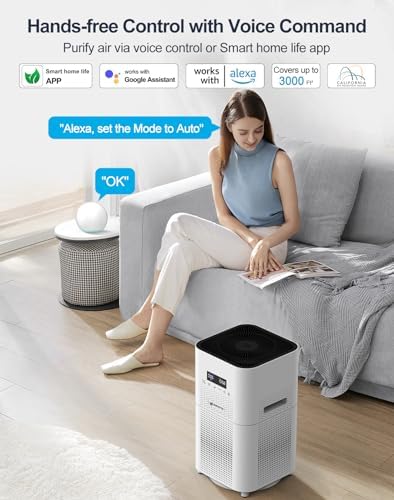DAYETTE Smart Air Purifier for Home Large Room 3000Ft², App & Alexa Control - Image 3