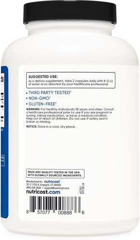 Nutricost HMB (Beta-Hydroxy Beta-Methylbutyrate) 1000mg (240 Capsules) - 500mg Per Capsule, 120 Servings - Gluten Free and Non-GMO (Pack of 2) - Image 4
