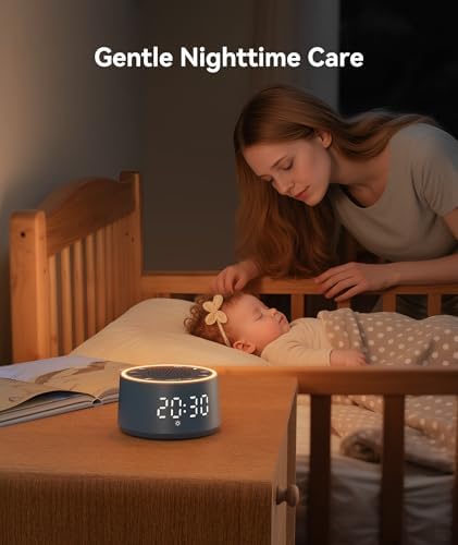 Dreamegg Sound Machine & Alarm Clock - White Noise Machine with 7 Wake-Up Sounds, 0-100% Dimmable, Night Light, Sound Machine for Sleeping, Office, Home, Travel Essentials Gift, Navy - Image 6